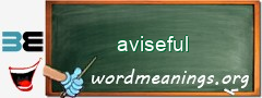 WordMeaning blackboard for aviseful